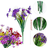 10Pcs Artificial Flowers Outdoor,Fake Flowers,Faux Flowers,Faux Artificial Plants Shrubs Bulk,Artificial Plants For Home Garden Wedding Farmhouse Porch Window Decoration