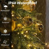 Christmas Tree Lights Indoor Outdoor, 280 Led Christmas String Lights 6.6Ft X 8 Lines With 8 Modes & Timer, Waterproof T