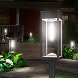 4 Pack Classic Square Solar Pathway Lights Cool White IP65 Waterproof Garden Walkway Lights