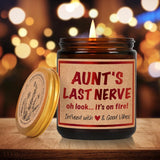 Thanksgiving Candle Gifts For Aunt From Niece Nephew, Unique Aunt'S Last Nerve Candle, Cool Aunts Birthday Christmas Lavender & Vanilla Candles Gift Ideas, Best Auntie Candles Gifts For Women-101