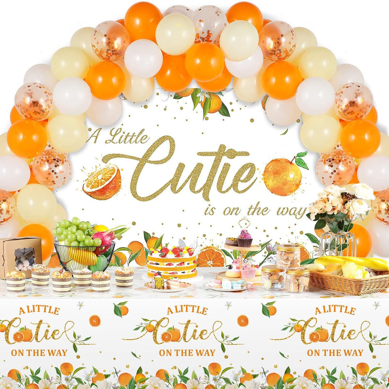 57 Pieces Little Cutie Party Decoration Orange Citrus Theme Baby Showe