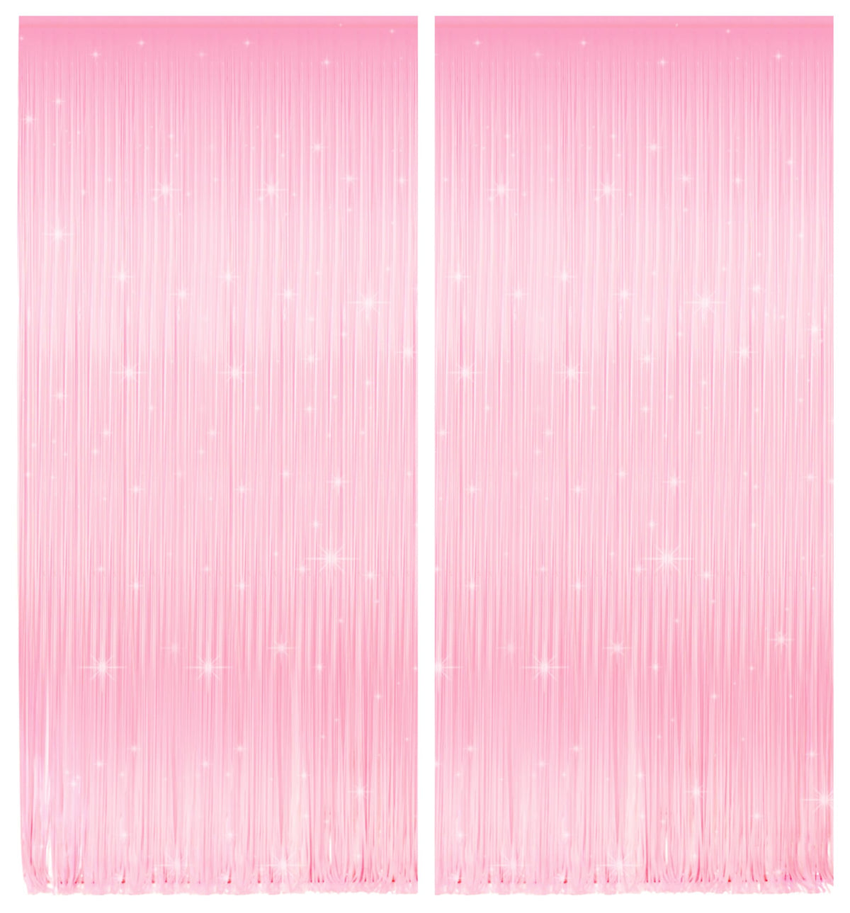 Pastel Pink Tinsel Backdrop with Extra Backup Tape for Birthday