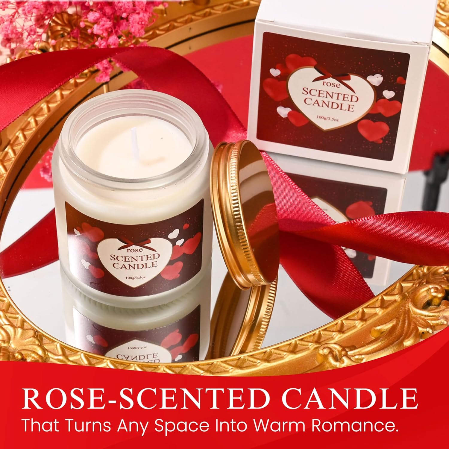 10-Piece Luxury Valentine'S Day Gift Box For Her | Ultimate Romantic Set With Insulated Tumbler, Scented Candle, And Rose Bouquet