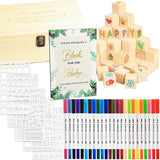Baby Shower Games 87Pcs Kit, Wooden Blocks For Baby Shower To Decorate, Gender Reveal Decorations, Gender Neutral Baby Shower Decorations & Keepsake Guest Book Idea