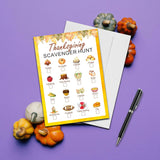 Thanksgiving Scavenger Treasure Hunt Game- Fall Pumpkin Party Games Cards, Autumn Activities For Adults, Thanksgiving Party Supplies Decorations(30 Pack)-02