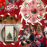100 Pcs Christmas Thanksgiving Paper Napkins 2 Ply Merry Christmas Fall Thanksgiving Dinner Napkins Disposable Guest Towel For Winter Holiday Cocktail Party Decor Supplies (Warm Gift)