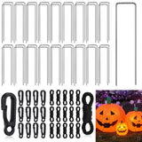 50 Sets Inflatable Stakes And Tethers Metal Inflatable Tie Down Stakes With Hooks Replacement Heavy Duty Garden Yard Pil