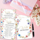 Wildflowers Wedding Games Cards, Would She Rather Games, Spring Flowers Theme Bridal Shower Game, Bachelorette Party Supplies Engagement Party Favors, Boho Bridal Shower Decorations -04