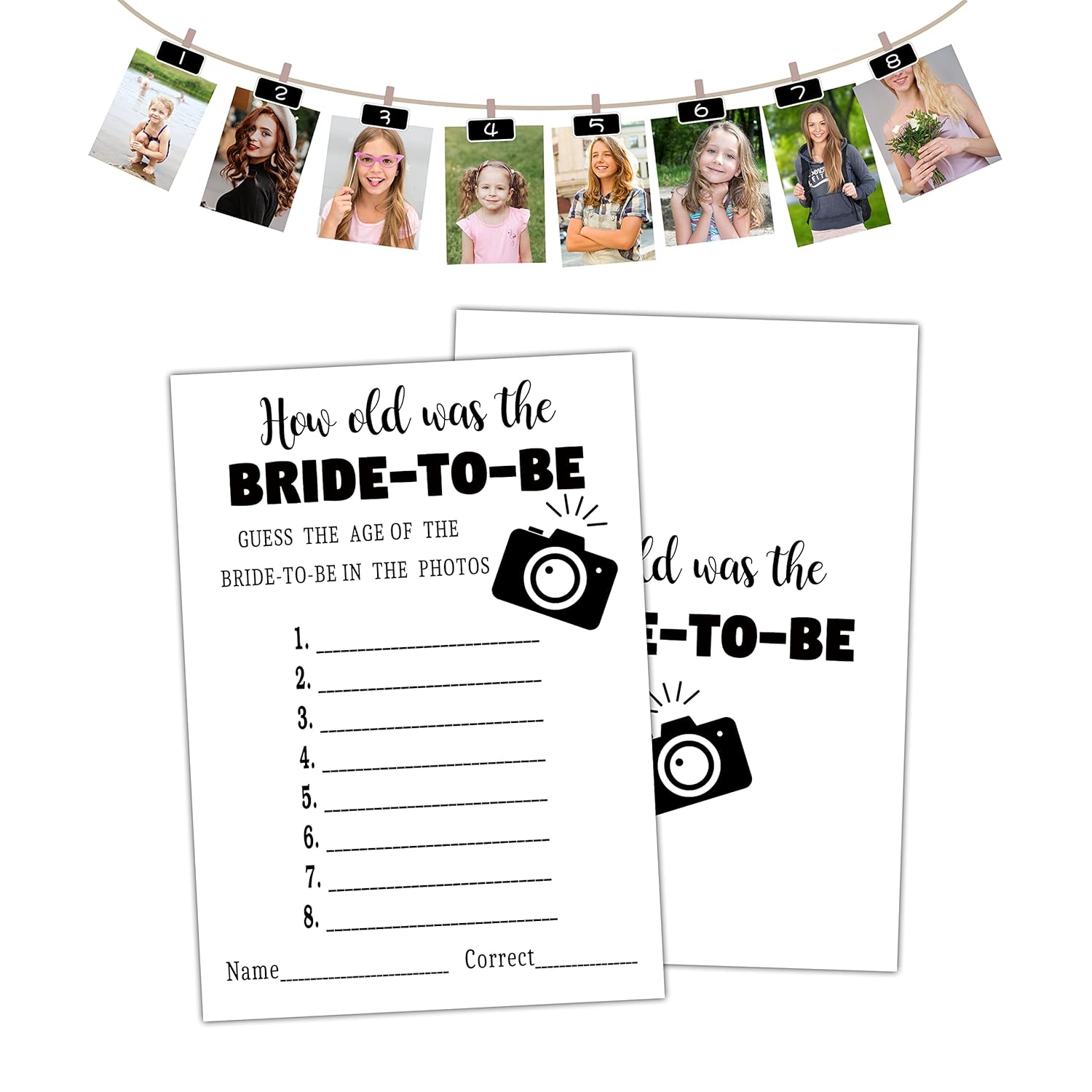 Bridal Shower Games - How Old Was The Bride-To-Be Card Game - Wedding Shower Games - Bachelorette/Engagement Party Supplies Decorations(03)