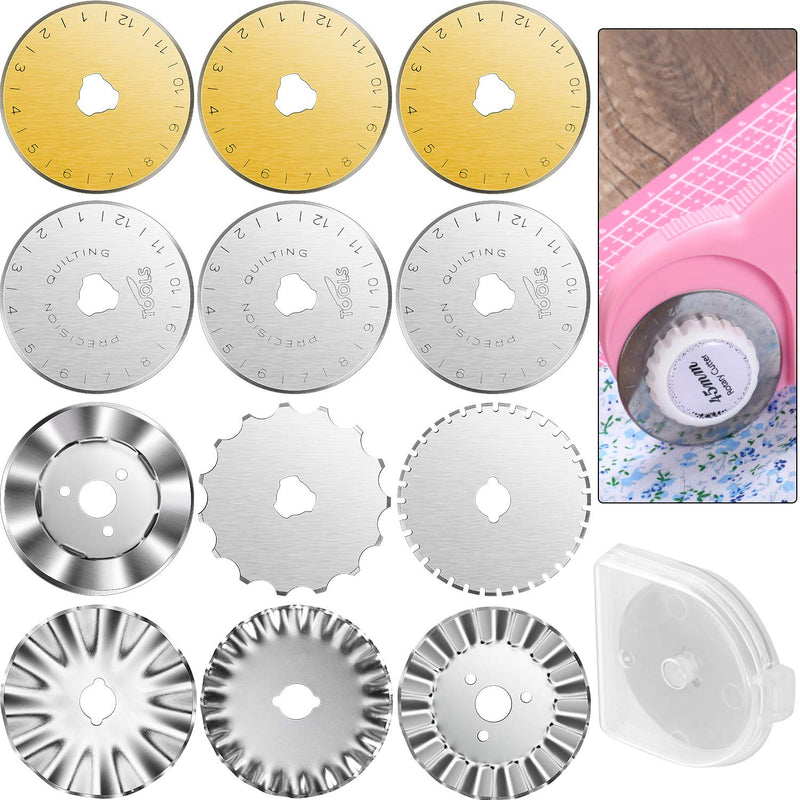 12 Pieces Rotary Cutter Blades Replacement Rotary Blades Round Trimmer Refill