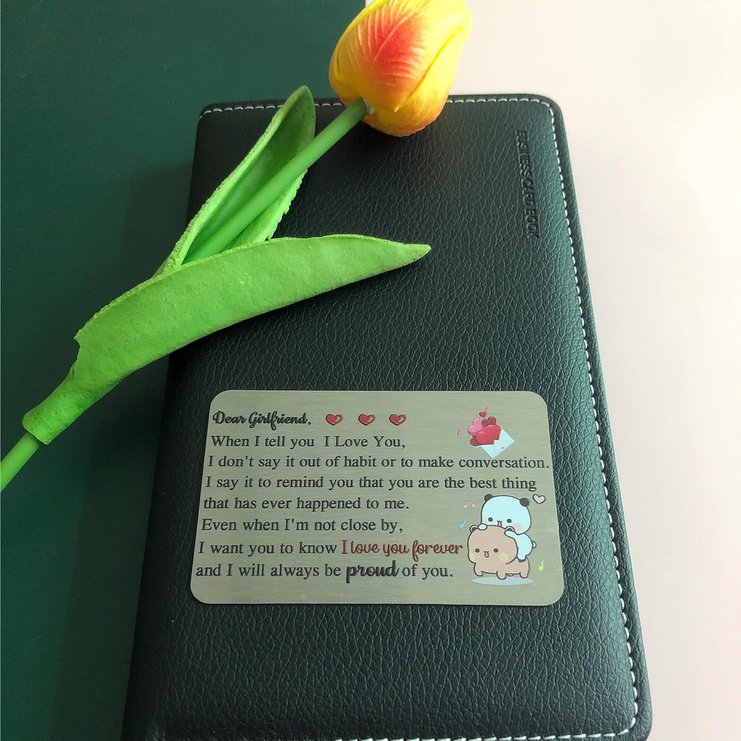 Girlfriend Wallet Insert Card Birthday Greeting Cards Valentines Day Gift Engagement Appreciate Pocket Card Woman Christmas Soulmate Retirement Personalized For Her Romantic I Love You Cute Keepsakes