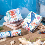 Ocean Wrapping Paper Roll - Cartoon Design Of Ocean, Whale, Turtle, Sea Creature For Birthday, Baby Shower, Holiday Party For Boys Girls Kids - 17 Inches X 32.8 Feet (46.45 Sq.Ft.)