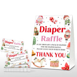 Christmas Diaper Raffle Game, Christmas Baby Shower Game Sign, Santa Gender Neutral Party Favors, Winter Party Decorations Favors (1 Sign + 50 Raffle Tickets) - A03