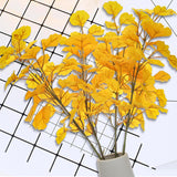 4 Pack Artificial Ginkgo Biloba Stem 29 Inch Long Yellow Leaves Branch Autumn Plant Decor Realistic For Home Vase Filler Wedding Centerpieces Decoration Diy Floral Arrangement