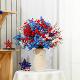 24 Pcs Red Blue White Artificial Flowers Patriotic Table Centerpieces Decoration Fake Babys Breath Picks Stems Floral Arrangement For 4Th Of July Veterans Independence Memorial Day Home Outdoor