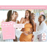 Baby Shower Games For Girl, 50 Pcs Pink Prediction & Advice Game, Fun Activity Cards, Baby Shower Ideas