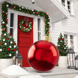24 Inch Inflatable Christmas Balls Large Pvc Inflatable Christmas Ornaments Ball, Xmas Blow Up Ornaments For Outside Hol