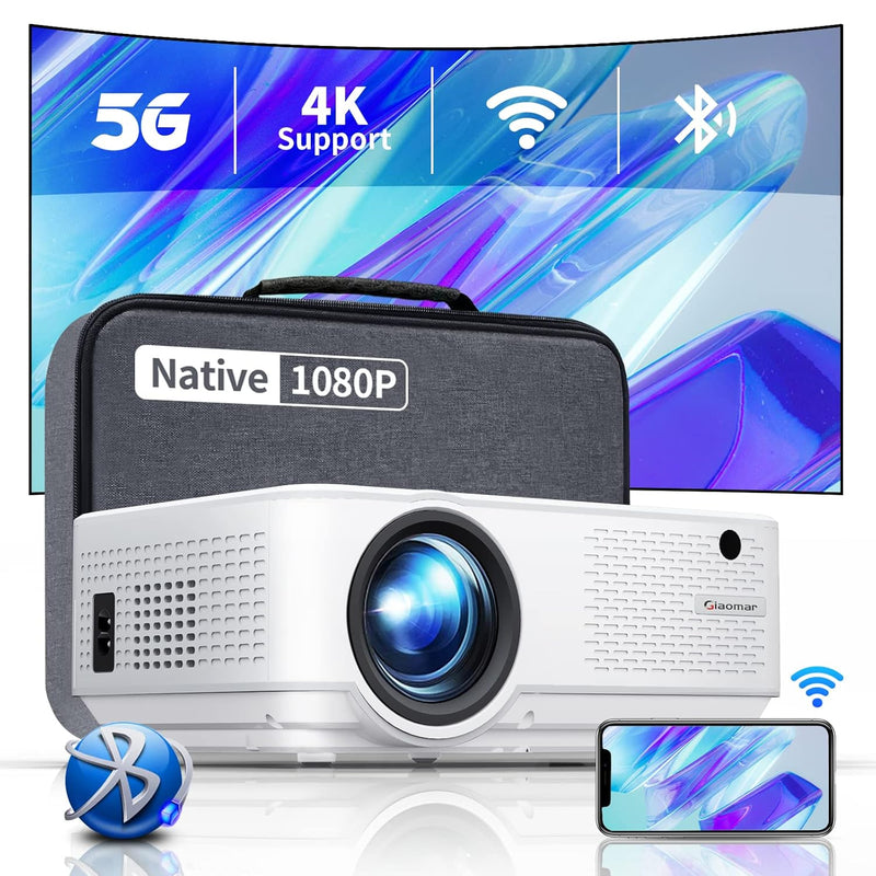 5G Wifi Projector, Bluetooth Projector 12000L, Native 1080P Full Hd Projector