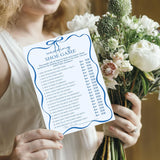 Blue Bow Bridal Shower Games For 30 Guests - Wedding Shoe Game, Wedding Games Cards For Bride Groom, Engagement Bridal Shower Party Activities For Reception -Blueyx003