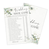 Bridal Shower Game Cards, Greenery Wedding Shoe Game, 30 Elegant Wedding Activity For Bachelorette Engagement Party Favors & Decorations- B01