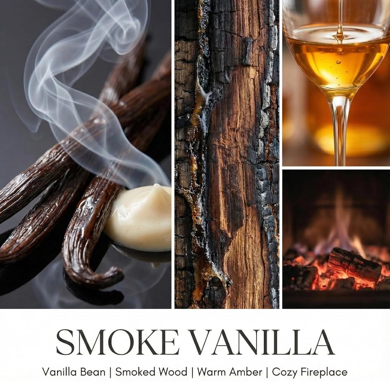 Homelights Large Jar Candle | 4-Wick Long-Lasting Scented Candles, 18Oz Natural Soy Wax Candle For Home Scented, Industrial Chic Gifts For Women & Men, Smoke Vanilla