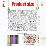 Christmas Giant Coloring Poster With 12 Painting Pens, 43.3X31.5In Merry Christmas Large Coloring Banner Tablecloth Xmas Crafts For Kids Party Supplies Holiday Activities