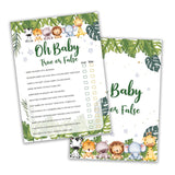 Safari Animals Baby Shower Games Cards, Oh Baby True Or False Game Cards For New Parents Babyshower Activity, Wildlife Gender Reveal Party Games For Decorations Favors Supplies, Set Of 25-01