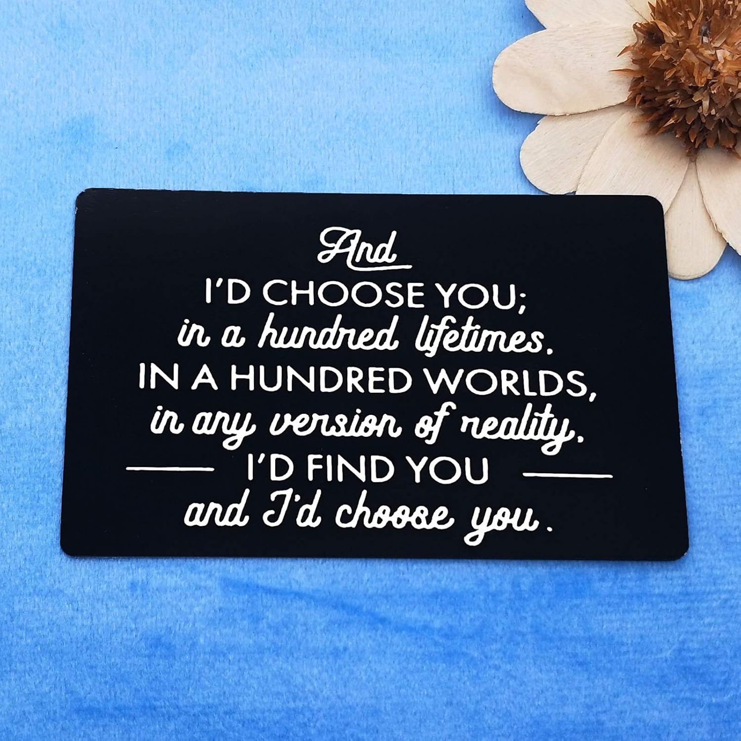 Engraved Wallet Love Note Insert Anniversary Card Gifts For Men Women Husband Gifts From Wife Wedding Day Gift Boyfriend Gifts Valentines Day Jewelry I'D Choose You Metal Cards Birthday Card Gifts
