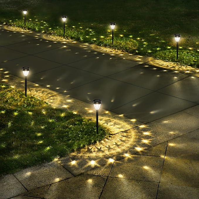 10 Pack Super Bright Solar Pathway Lights Waterproof Dusk to Dawn Garden Walkway Lights