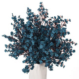 15Pcs Artificial Baby Breath Flowers Fake Silk Real Touch Diy Floral Bouquets Decor Wedding Party Decoration Arrangements-Teal Blue