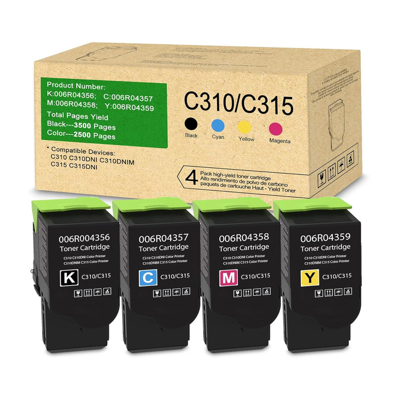 4-Pack Toner for Xerox C310/C315: 006R04356-59 (BK+C+M+Y)