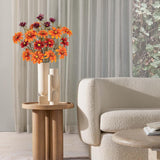 Artificial Daisies Orange Flowers Stems 5 Pcs Fake Gerbera Daisies Long Bouquet Faux Florals Gradient 27.5" Boho Decor For Home Table Wedding Centerpieces Thanksgiving