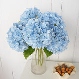 4 Pcs Fake Hydrangeas, 20'' Tall Large Bloom Latex Hydrangea Real Touch Faux Lifelike Silk Flowers Bouquet For Vase Filler Home Office Wedding Party Decor, Diy Floral Arrangement, Centerpieces