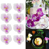 20Pcs Fabric Butterfly Orchid Flower Heads Artificial Fake Flowers Heads For Crafts Home Wedding Decoration