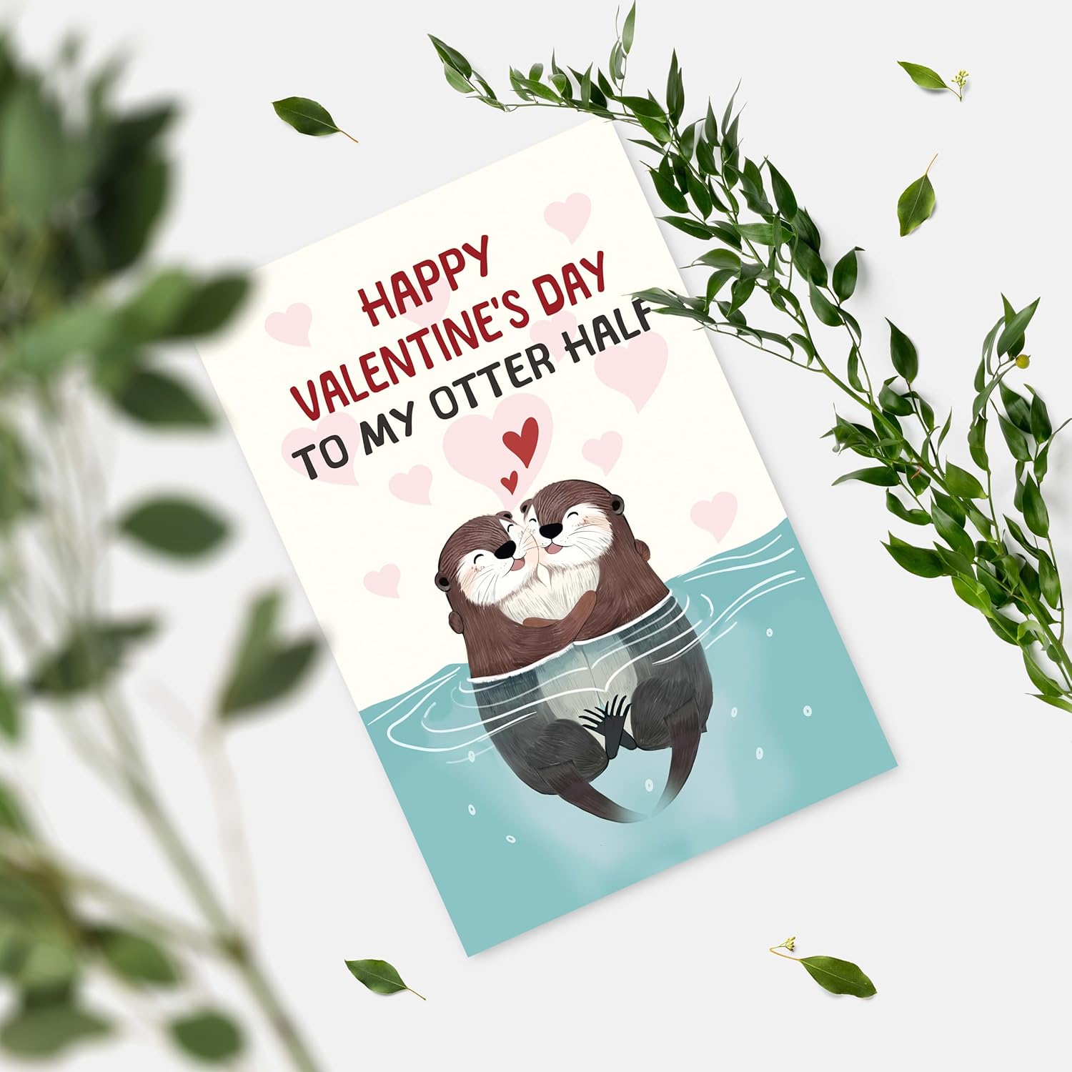 Cute Otter Valentine’S Day Card For Him Her, Romantic Valentine'S Day Gifts For Couple Spouse Partner Boyfriend Girlfriend