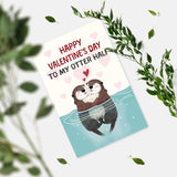 Cute Otter Valentine’S Day Card For Him Her, Romantic Valentine'S Day Gifts For Couple Spouse Partner Boyfriend Girlfriend
