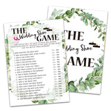 Bridal Shower Game Cards, Wedding Shoe Game, Tropical Jungle Theme Engagement Party Cards For Wedding, Set Of 30 (Leaf004)