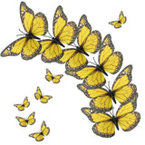24 Pieces Yellow Monarch Butterfly Decorations Halloween Butterfly Wall Decor 4.7 Inch Artificial 3D Fake Butterflies Stickers For Crafts Halloween Floral Flower Arrangements Supplies