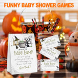 Baby Shower Game Card Set, Measure The Baby Bump Game, 50 Cards - Minimalist Boy Girl Gender Neutral Supplies - A09