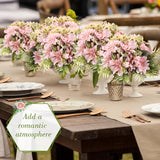 6 Bundles Artificial Dahlia Flowers Bouquets With Daisies Silk Flowers Artificial With Stems Floral Arrangements Faux Dahlias For Home Wedding Party Office Decor (Pink)