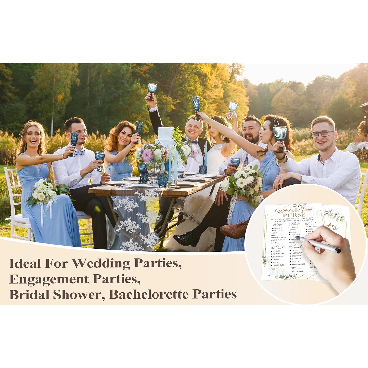 Bridal Shower Games, Greenery Wedding Shower Party Games Cards For Bride Groom Newlyweds, Engagement Bachelorette Party Decorations, Wedding Favors Supplies, 25 Game Cards Included - A03