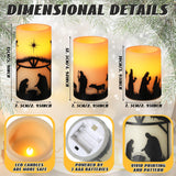 3 Set Nativity Scene Christmas Flameless Led Candles - Battery Operated Pillar Religion Candle For Holiday Table, Fireplace, Windowsill Indoor Decor