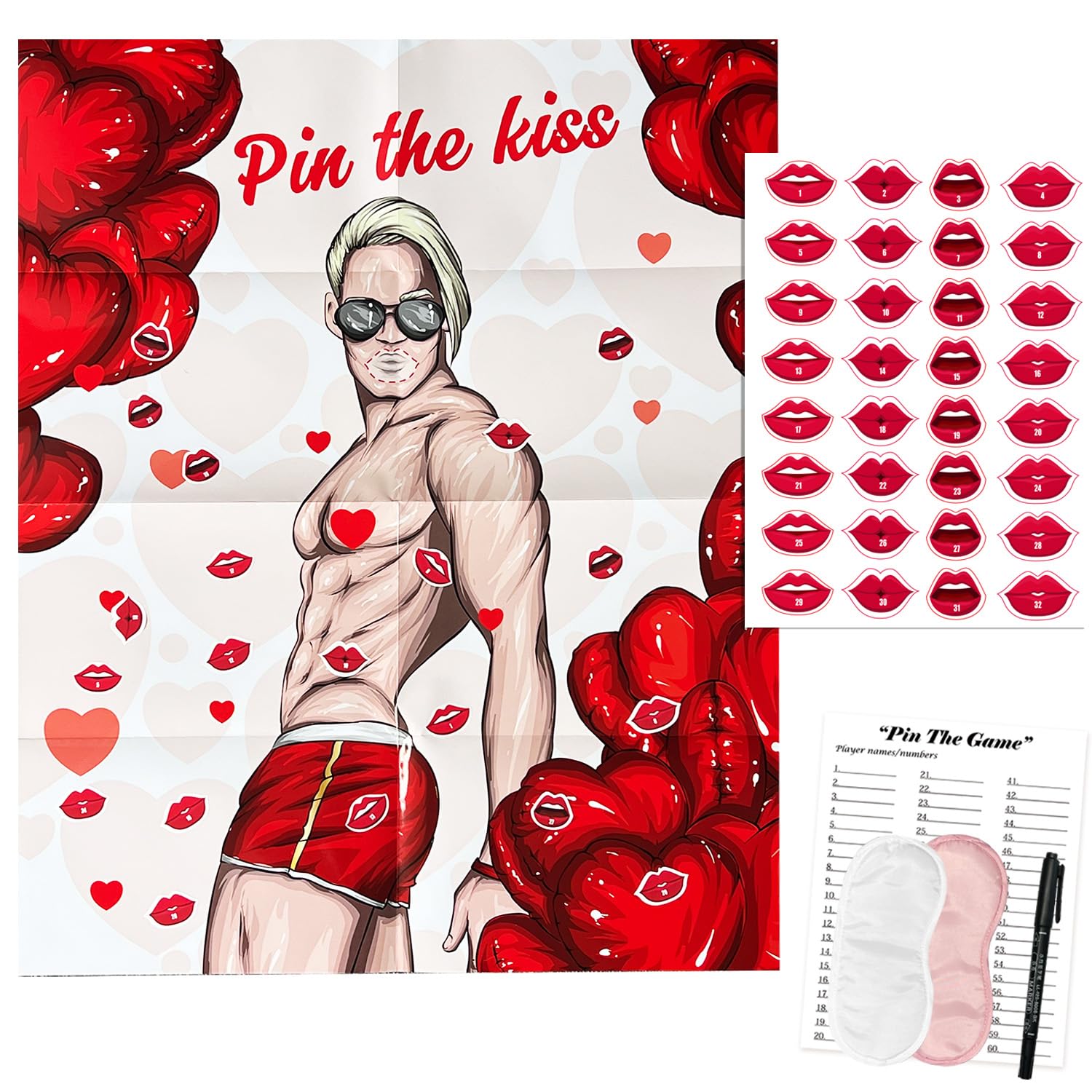 Bridal Shower Bachelorette Party Games, Pin Game For Bridal Shower Wedding Engagement Party Games Girls Night Bachelorette Party Decorations 32 Guests