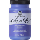 FolkArt Assorted Home Décor Acrylic Chalk Paint For Crafts, Blue Radiance 8 fl oz Ultra Matte Acrylic Chalk Paint, Art Supplies With An Ultra Matte Finish, 36235