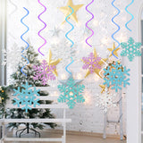 Winter Wonderland Banner, Glittery Snowflake Hanging Swirls, Christmas Decorations Winter Wonderland Garland For Winter New Year Baby Shower Winter Birthday Party Decorations