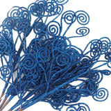 6Pcs Artificial Glitter Stems Ornaments 17.5" Sparkly Twigs Sticks Candy Sprays Curly Picks For Christmas Tree Branches Vase Fillers Wedding Party Holiday Arrangement Decor (6, Blue)