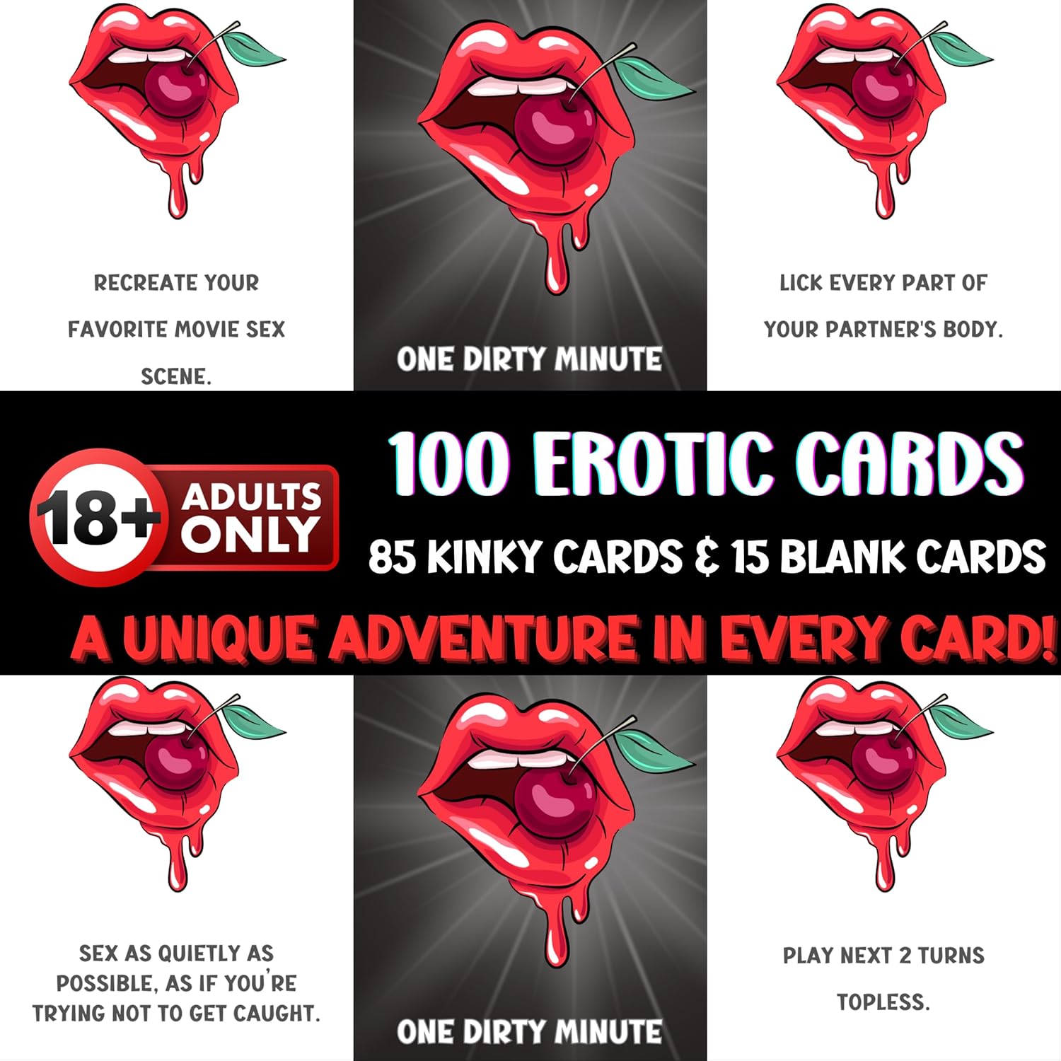 One Dirty Minute: Adult Party Game Cards - Naughty Dares For Couples & Friends - Fun Bedroom Game For Girlfriend & Boyfriend