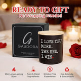 Valentines Day Gifts For Her Him - I Win Vanilla Lavender Scented Candle 10 Oz - Anniversary Wedding Birthday Gifts For Women Men, Couple Gift For Boyfriend Girlfriend Husband Wife