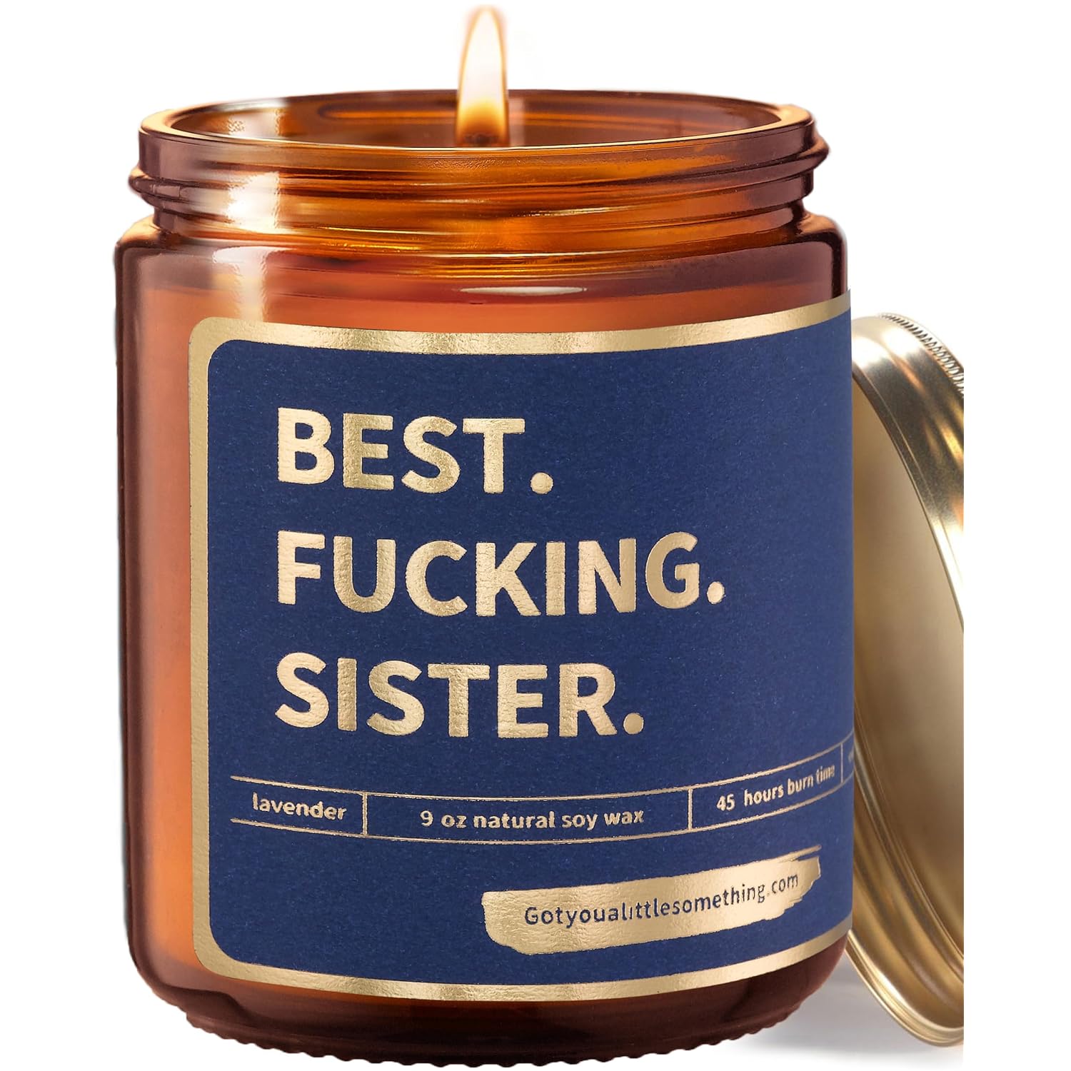 Best Sister Birthday Gifts From Sisters Or Brothers - Funny Birthday Candle For Women - Unique Present Idea For Her From Brother For Big Sis For Christmas, Mother'S Day - Lavender Vanilla Candle, 9Oz