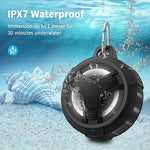 Bluetooth Shower Speaker, IP67 Waterproof, Floating, TWS, LED, 2000mAh - Black